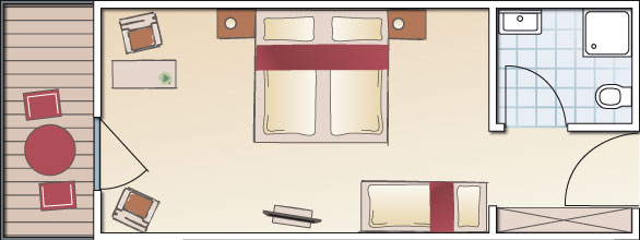 Grundriss Doppelzimmer Arber im Hotel Hochriegel in Bayern